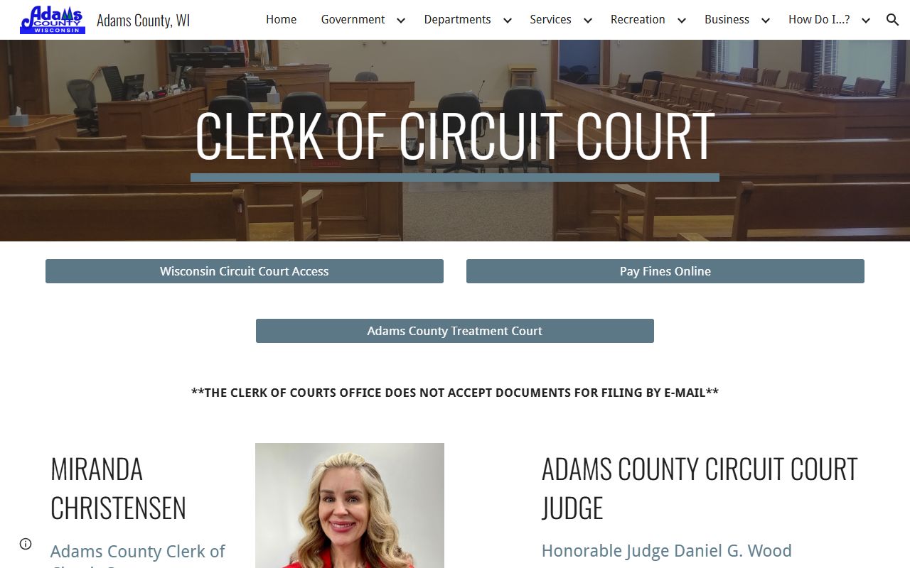 Adams County divorce decree at the Clerk of Circuit Court office