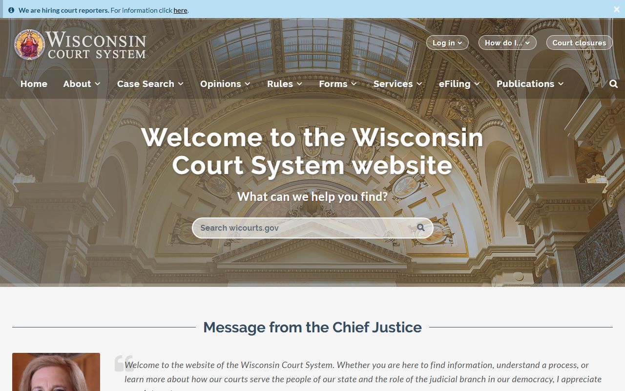 Wisconsin divorce decree court system homepage